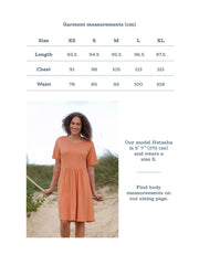 Kite - Womens organic Shore slub jersey dress orange - Above the knee length