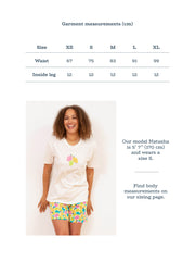 Kite - Womens organic Whitefield jersey shorts - Zest friends all-over print - Adjustable ties