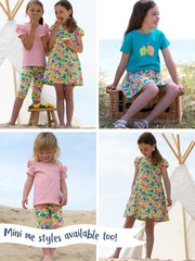 Kite - Womens organic Whitefield jersey shorts - Zest friends all-over print - Adjustable ties