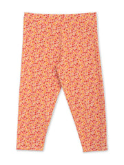 Kite - Womens organic Holt cropped leggings petal perfume orange - All-over print - Deep elasticated waistband