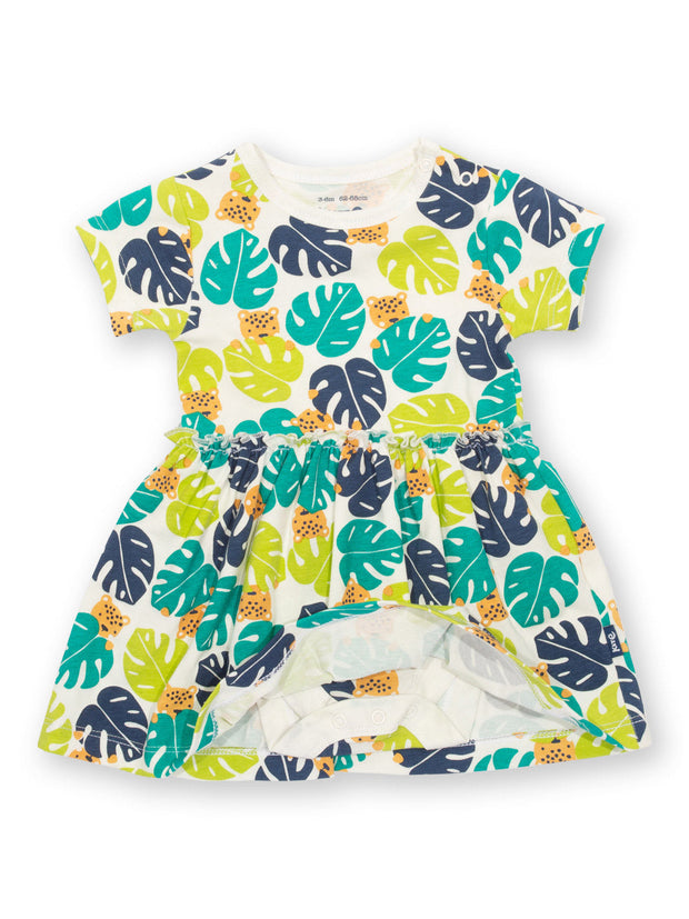 Kite - Baby Girls organic jungle cub bodydress - Combined bodysuit and dress