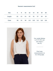 Bucknowle sleeveless slub jersey top ecru