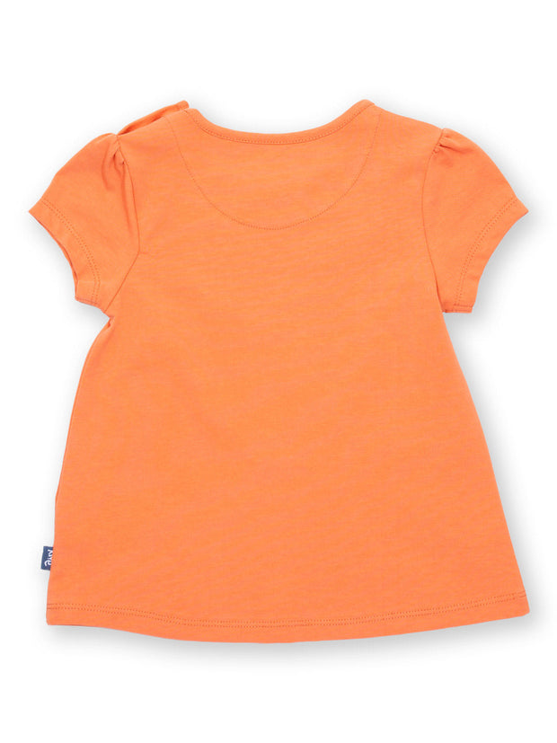 Kite - Girls organic giraffy tunic orange - Appliqué design - Short sleeved