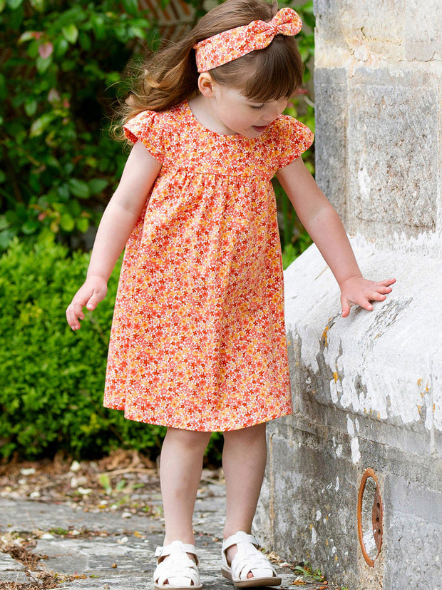 Kite - Girls organic petal perfume dress - Short sleeves with gathers
