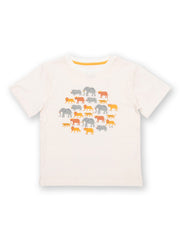Kite - Boys organic big five t-shirt cream - Placement print - Short sleeved