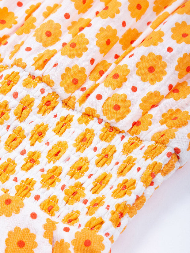 Kite - Girls organic groovy dot jumpsuit yellow - 3/4 length culotte style legs