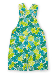 Kite - Boys organic jungle dungarees - Cross over adjustable straps with coconut buttons
