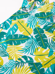 Kite - Boys organic jungle dungarees - Cross over adjustable straps with coconut buttons
