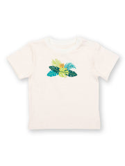 Kite - Boys organic jungle cub t-shirt cream - Placement print - Short sleeved