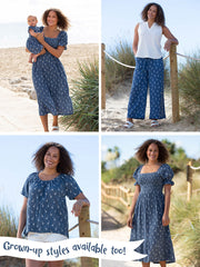 Kite - Girls organic giraffy blouse navy blue - Short sleeves