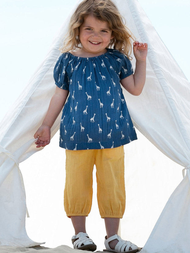 Kite - Girls organic sunshine pull ups yellow - Double layer muslin - Elasticated waistband and cuffs