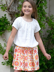 Kite - Girls organic together blouse cream - Double layer muslin - Short sleeved