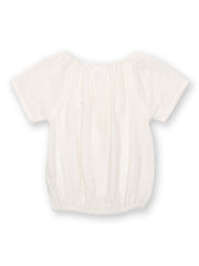 Kite - Girls organic together blouse cream - Double layer muslin - Short sleeved
