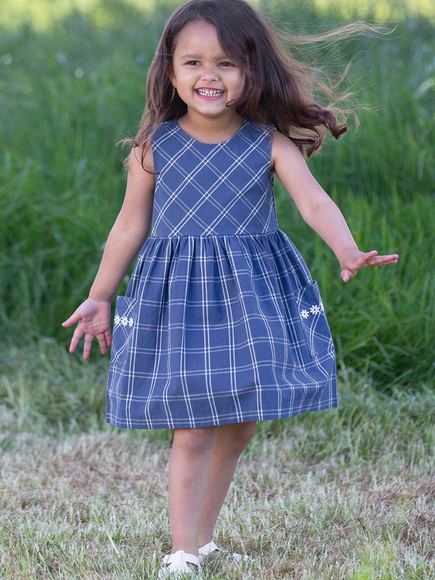 Kite - Girls organic special check dress - Yarn dyed check - Sleeveless