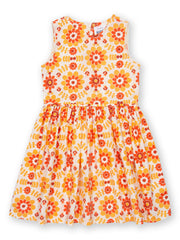 Kite - Girls organic groovy floral dress orange - Sleeveless