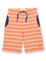 Kite - Boys organic Corfe shorts brick - Yarn dyed stripe - Elasticated waistband with adjustable ties