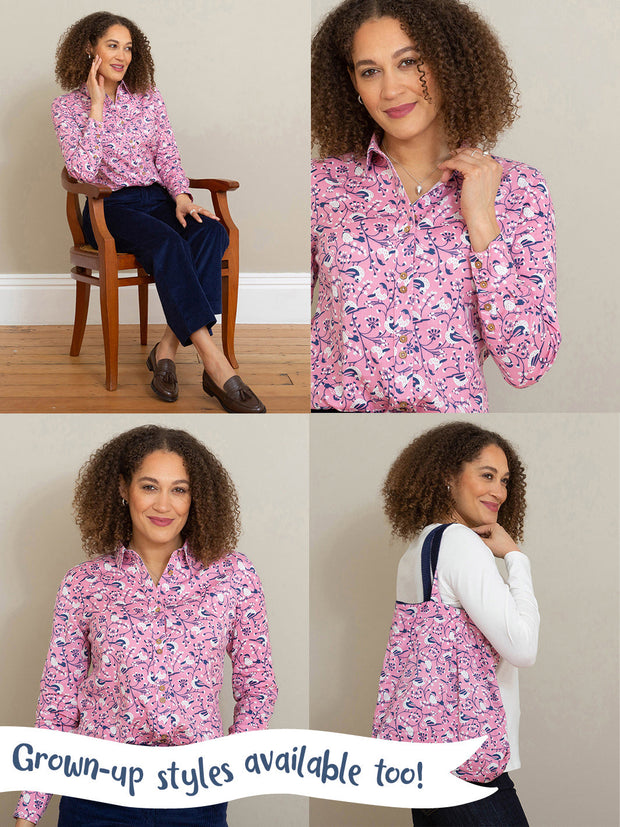 Garden birds blouse