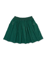 Kite - Girls organic cotton garden birds skirt green - Corduroy - Elasticated waistband