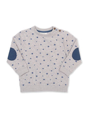 Kite - Boys organic cotton starry sky sweatshirt grey - Ribbed neckline