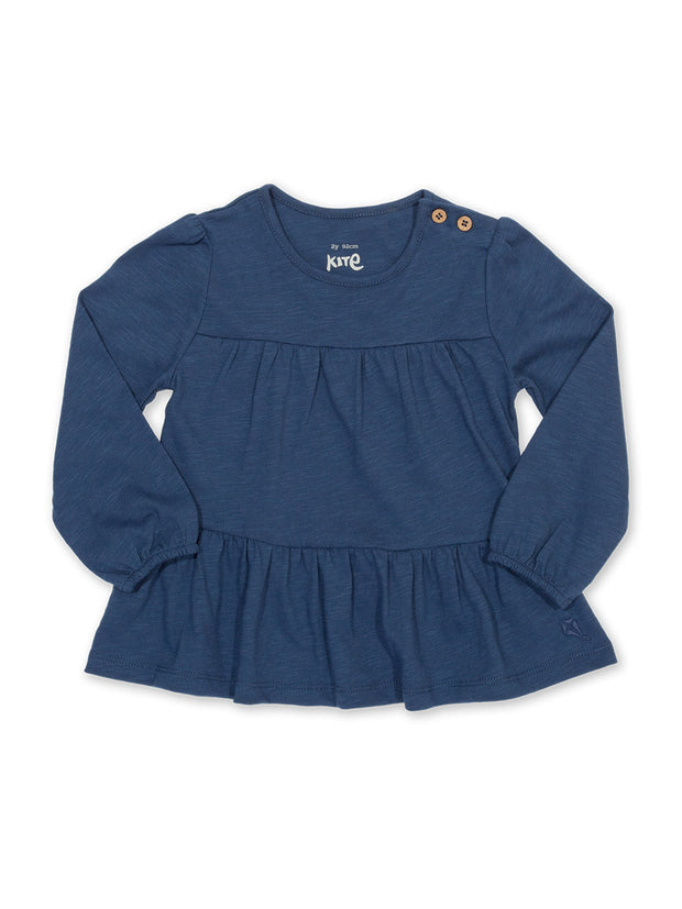 Kite - Girls organic cotton easy breezy tunic navy - Long sleeved