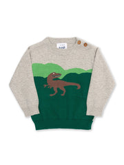 Kite - Boys organic cotton dino jumper - Midweight knitwear