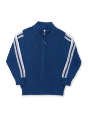 Kite - Boys organic cotton chunky knit zippy navy - Zip through