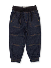Kite - Boys organic cotton denim joggers navy - Elasticated waistband