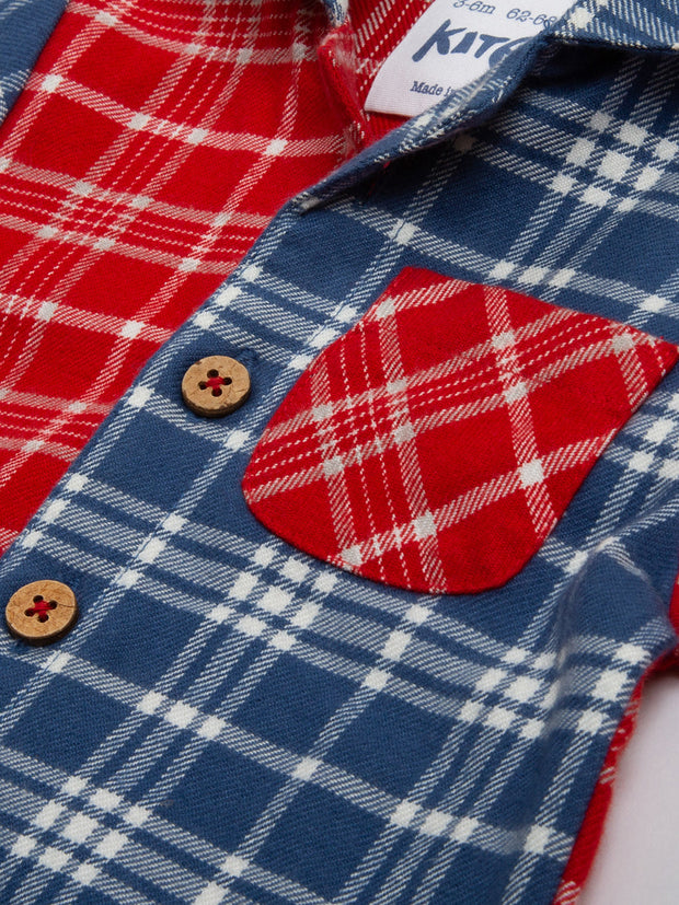 Hotchpotch check romper