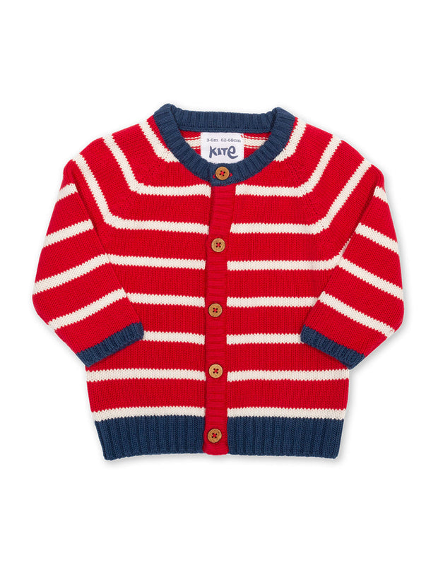Kite - Baby organic cotton my first cardi red - Midweight knitwear