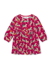 Kite - Girls organic cotton fancy foals dress - Long sleeved