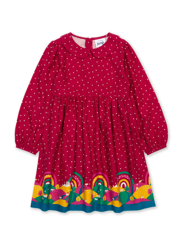 Kite - Girls organic cotton isle of purbeck dress pink - Long sleeved