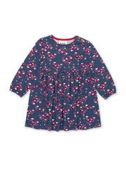 Kite - Girls organic cotton no place like home dress navy - Long sleeved