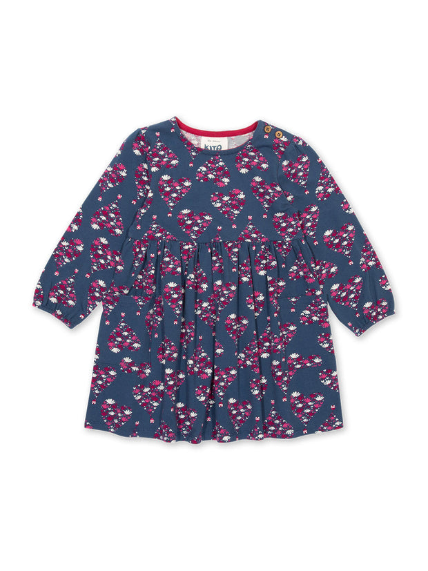 Kite - Girls organic cotton no place like home dress navy - Long sleeved
