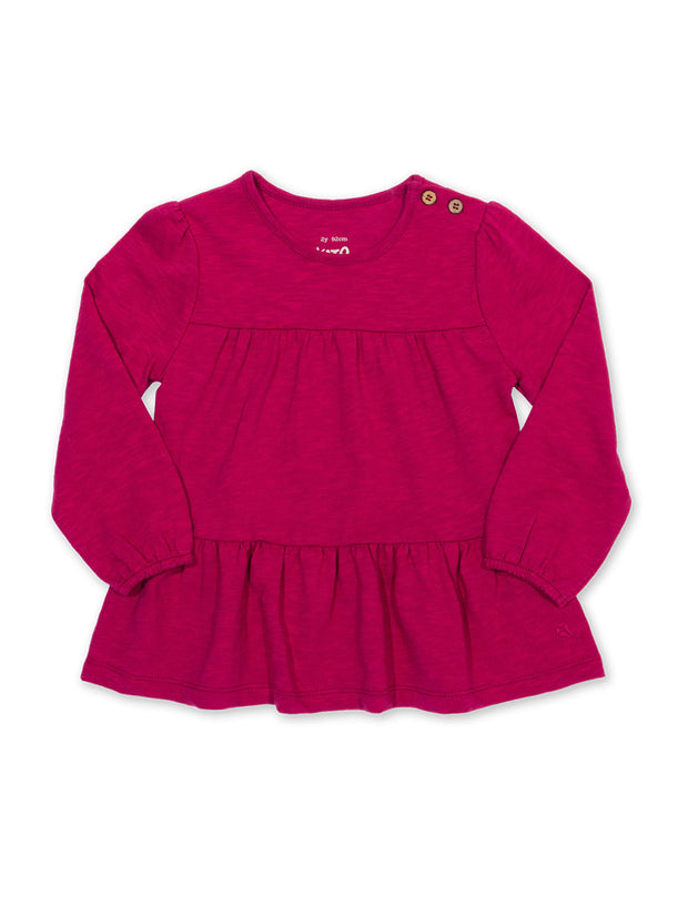 Kite - Girls organic cotton easy breezy tunic peony - Long sleeved