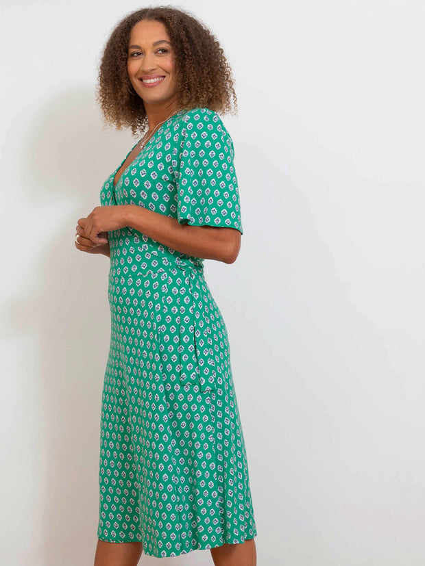 Highcliffe jersey wrap dress fleur