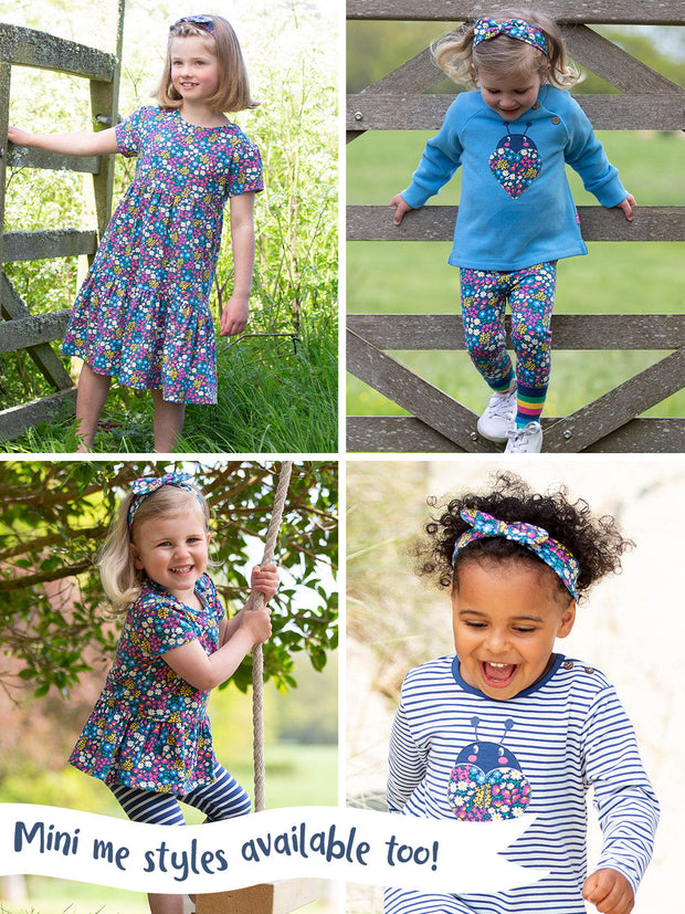 Tarrant 3/4 sleeve jersey top flower patch