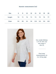 Uphall 3/4 sleeve slub jersey tunic