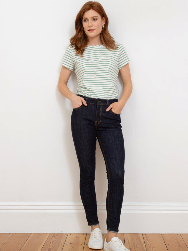 Tarrant jersey top sage stripe