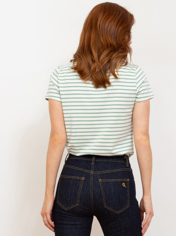Tarrant jersey top sage stripe