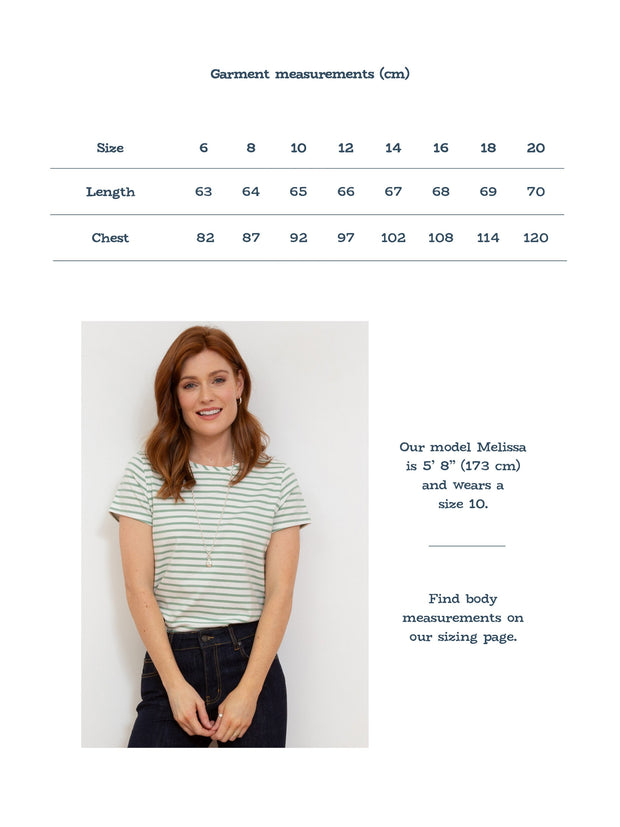 Tarrant jersey top sage stripe