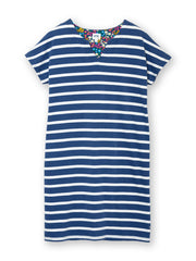 Alum jersey dress navy stripe