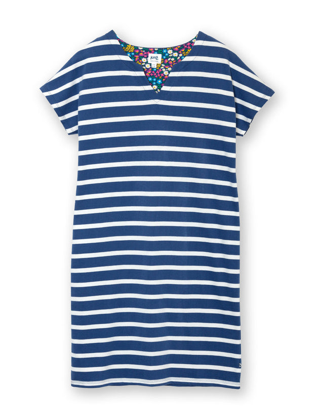 Alum jersey dress navy stripe