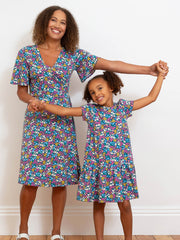 Highcliffe jersey wrap dress flower patch