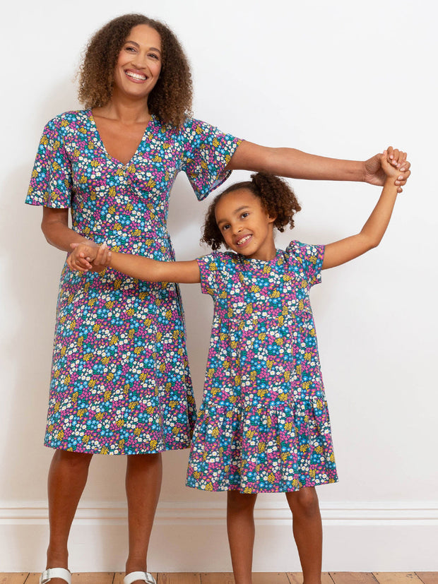 Highcliffe jersey wrap dress flower patch