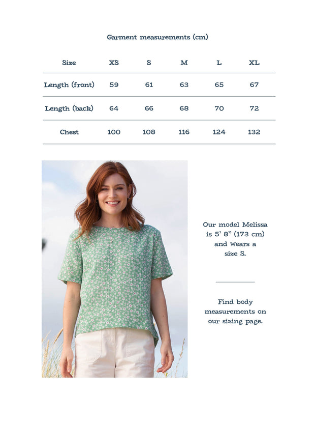 Whitcombe muslin blouse ditsy fields