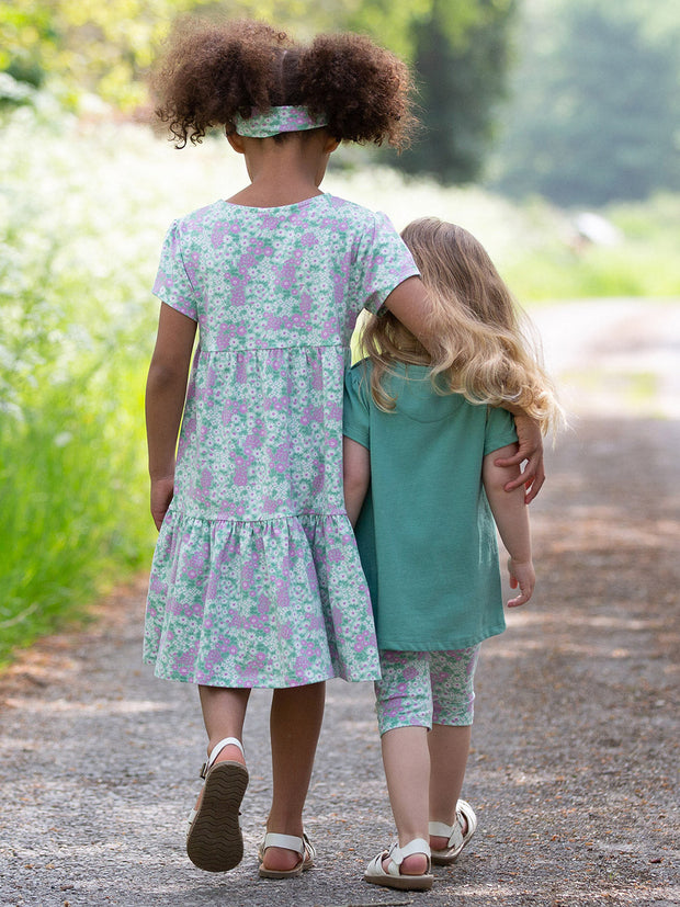Flower patch dress sage