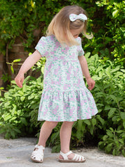 Flower patch dress sage