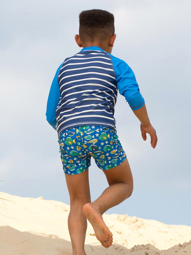 Funky fish swim trunks