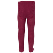 Girl in cable rib cherry tights