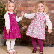 Girl in cable rib cherry tights